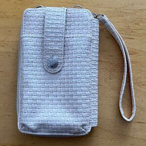 White Safe keeper Wristlet travel bag